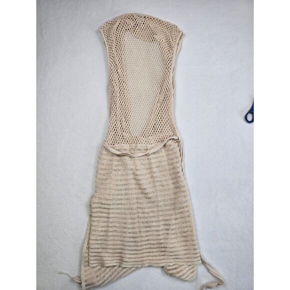 Mudd Y2K Womens Beige Sleeveless Knit Vest Cardigan Duster L - Picture 3 of 4